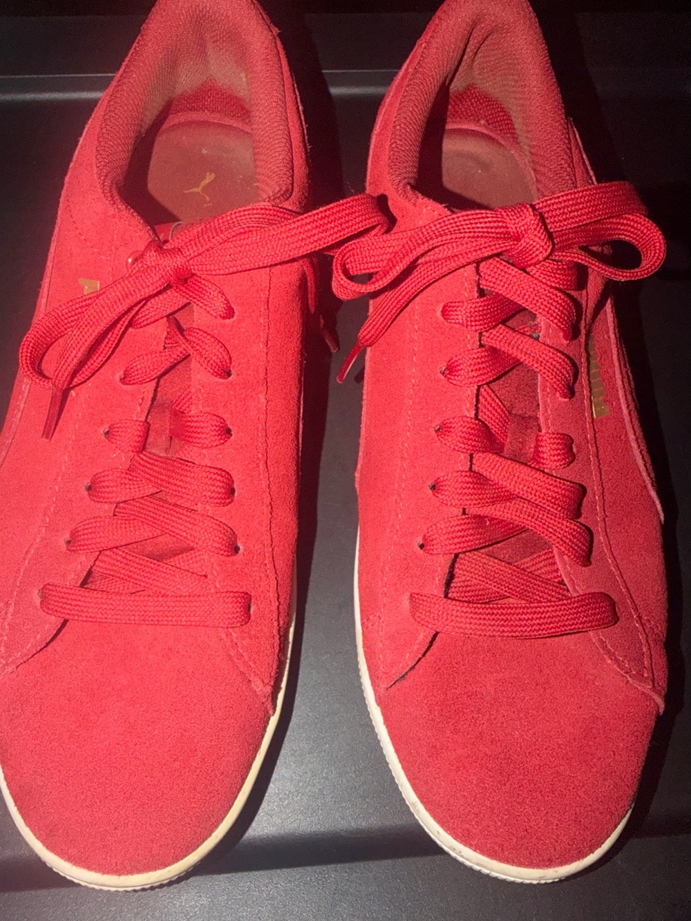 Puma Red Suede Low-Top Women's Sneakers